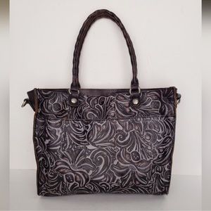 Patricia Nash Navelli Tooled Leather Medium Tote